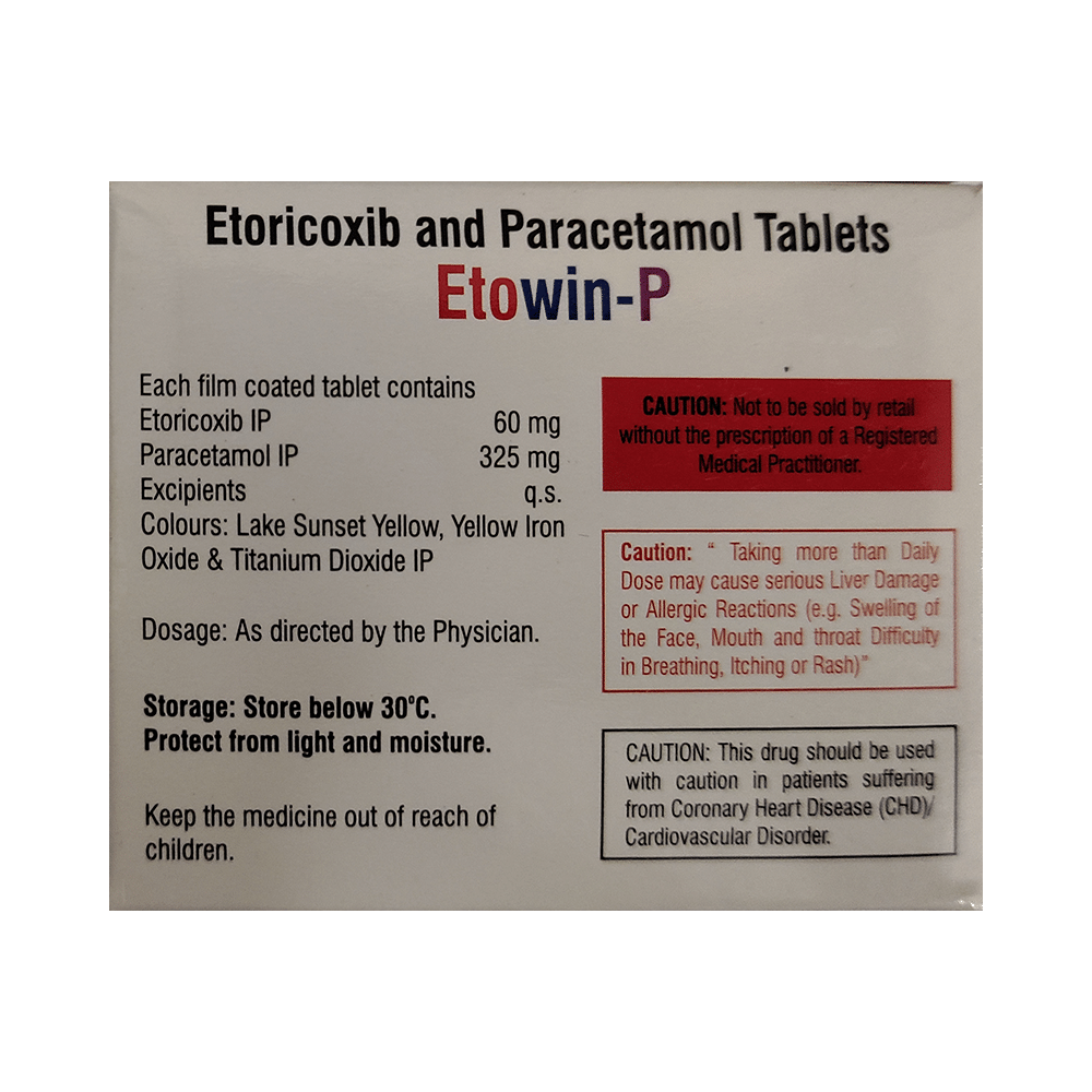 Etowin P 60mg/325mg Tablet - Image 2