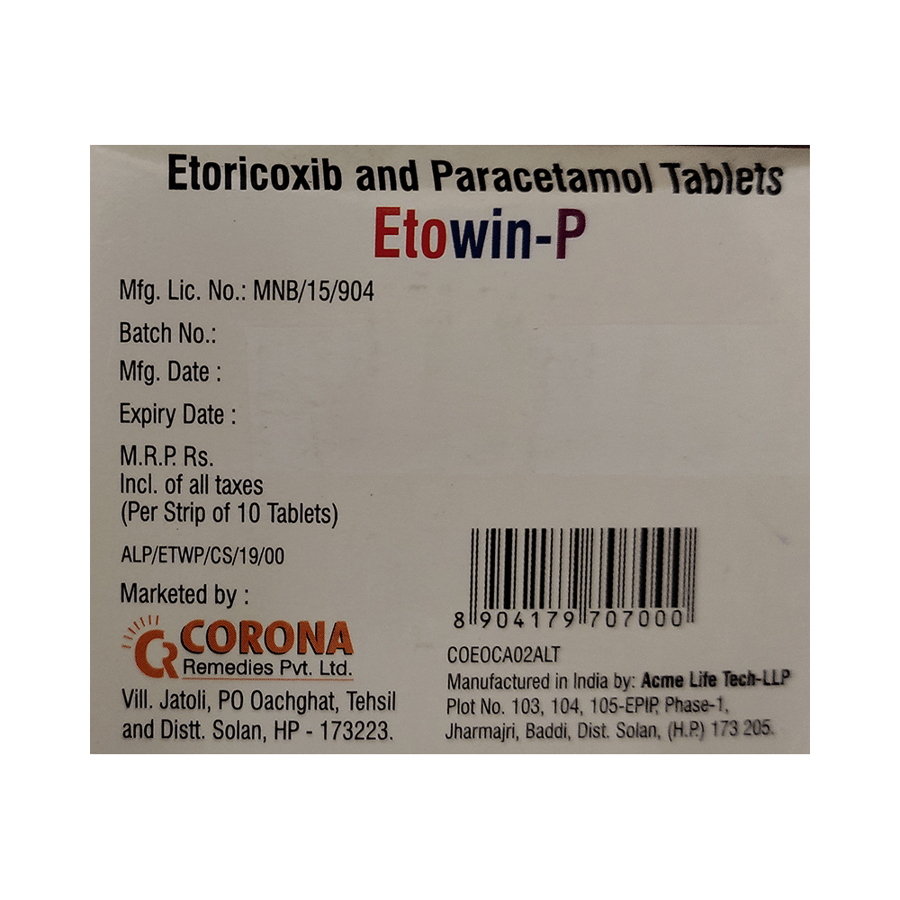 Etowin P 60mg/325mg Tablet - Image 3