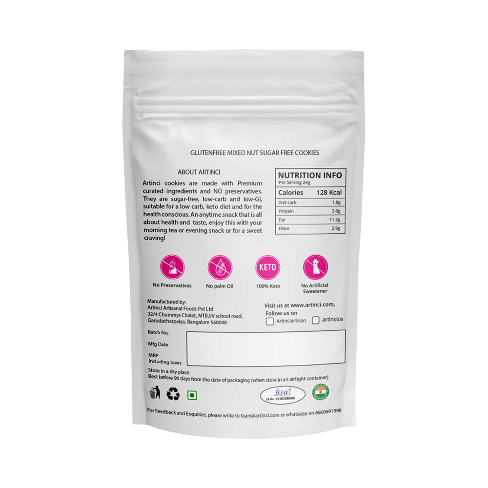 Artinci Gluten Free Mixed Nut Sugar Free Cookie - Image 5