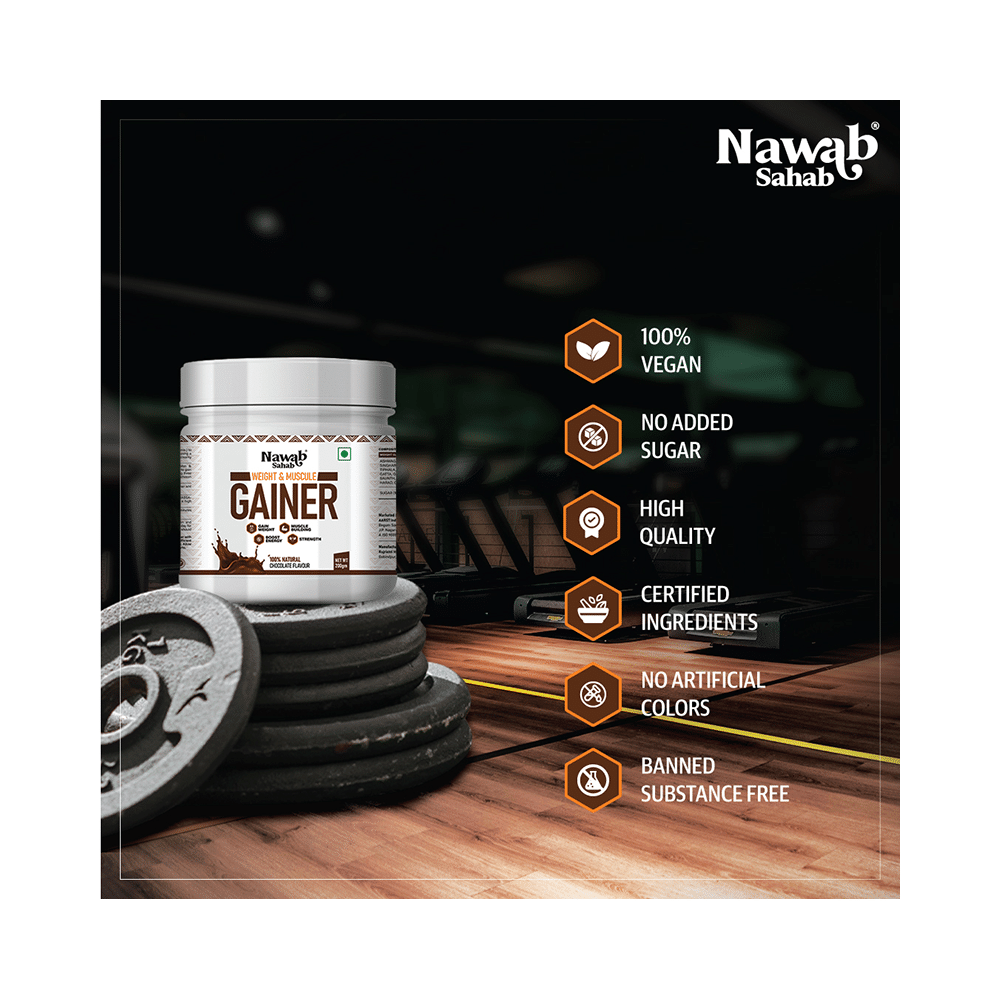 Nawab Sahab Weight & Muscule Gainer (400gm Each) Chocolate - Image 4