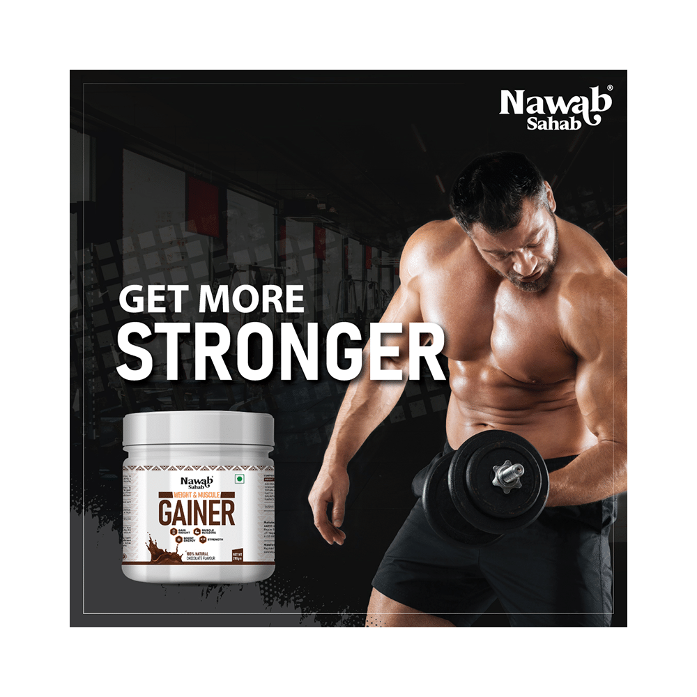 Nawab Sahab Weight & Muscule Gainer (400gm Each) Chocolate - Image 3