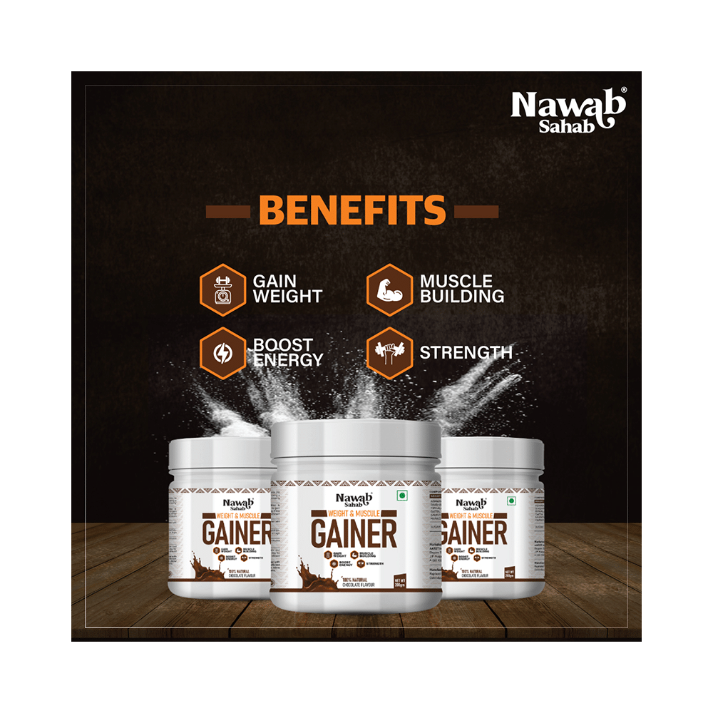 Nawab Sahab Weight & Muscule Gainer (400gm Each) Chocolate - Image 5