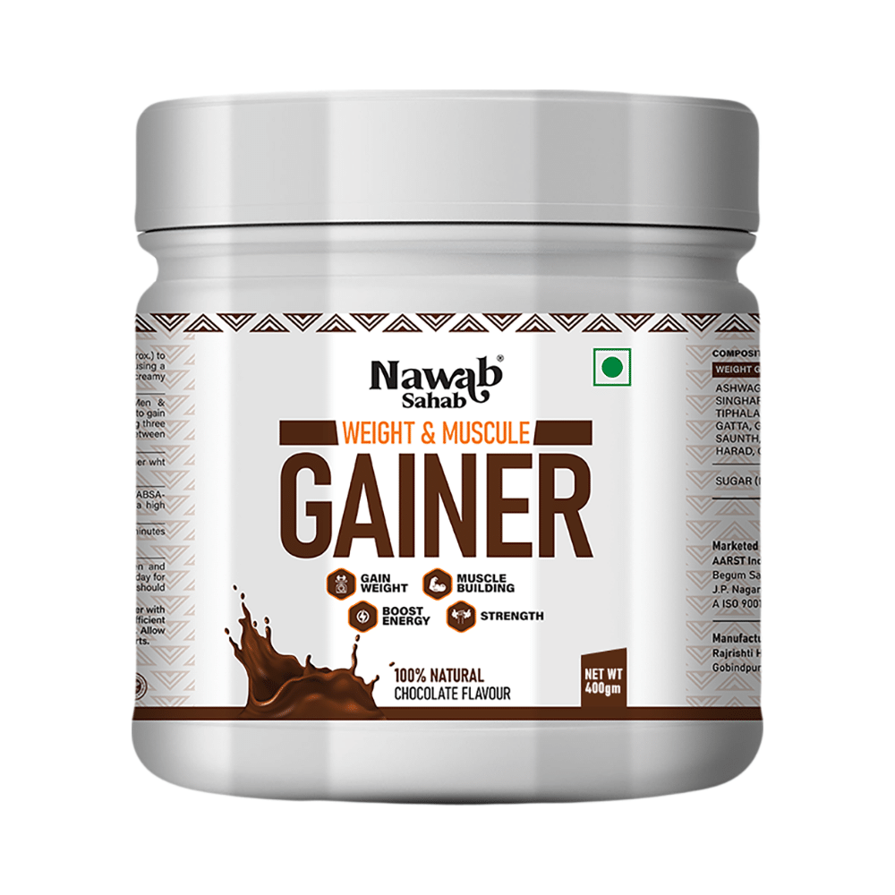 Nawab Sahab Weight & Muscule Gainer (400gm Each) Chocolate