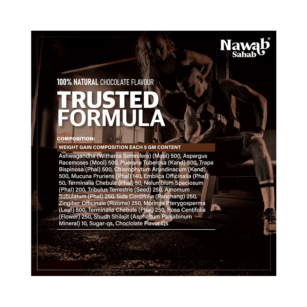 Nawab Sahab Weight & Muscule Gainer (400gm Each) Chocolate - Image 6