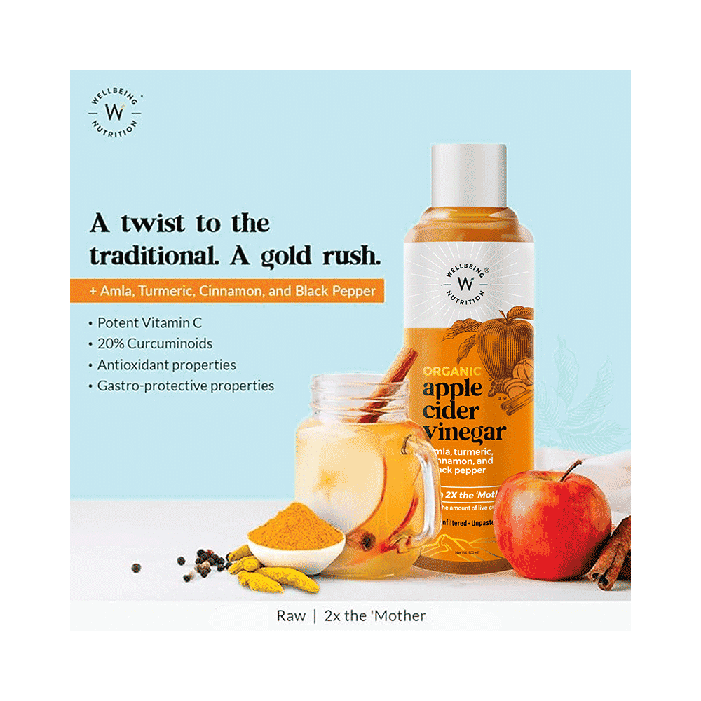 Wellbeing Nutrition Organic Apple Cider Vinegar  | 2X the 'Mother' (500ml Each) - Image 4