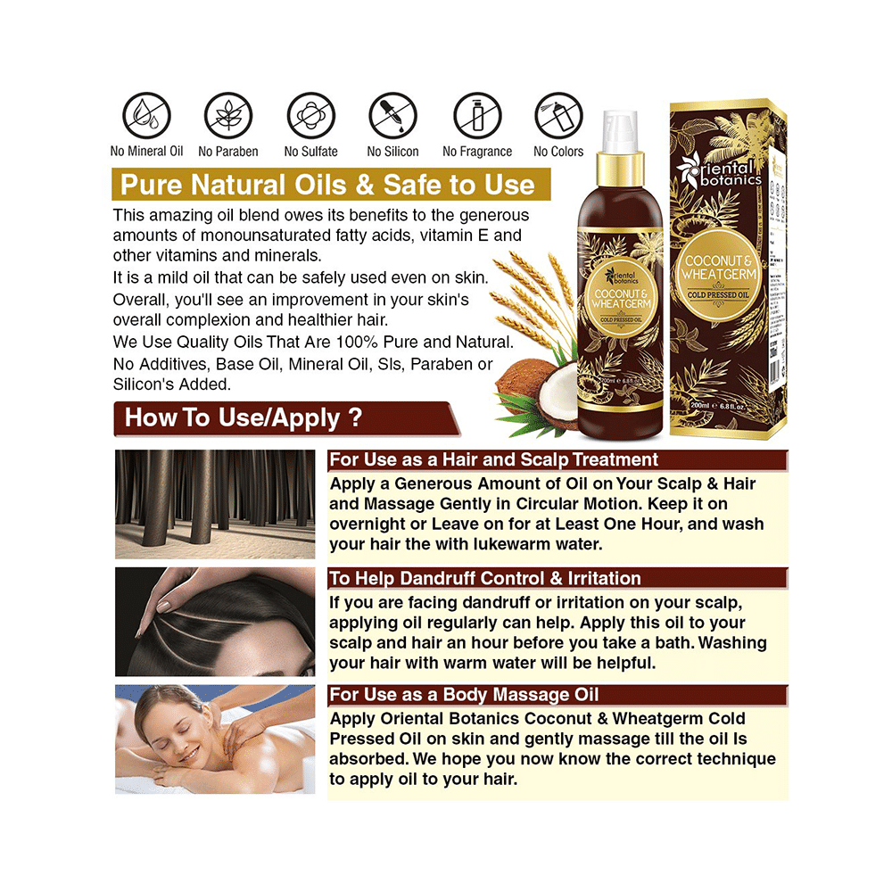 Oriental Botanics Coconut & Wheat Germ Cold Pressed Oil - Image 7