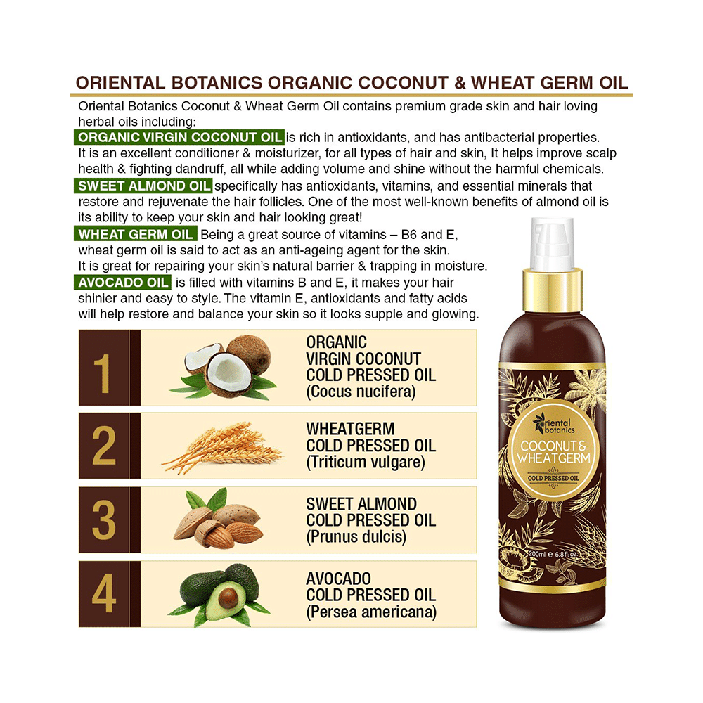 Oriental Botanics Coconut & Wheat Germ Cold Pressed Oil - Image 6
