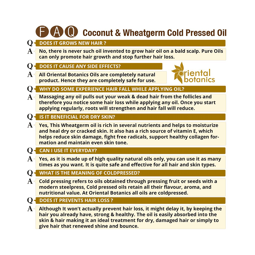 Oriental Botanics Coconut & Wheat Germ Cold Pressed Oil - Image 8