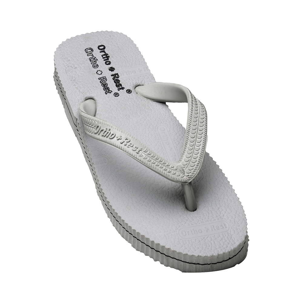 Ortho + Rest Unisex Hawaii Chappal Orthopedic Comfort, Bathroom Rubber Flip-Flops Lightgrey 6 - Image 1