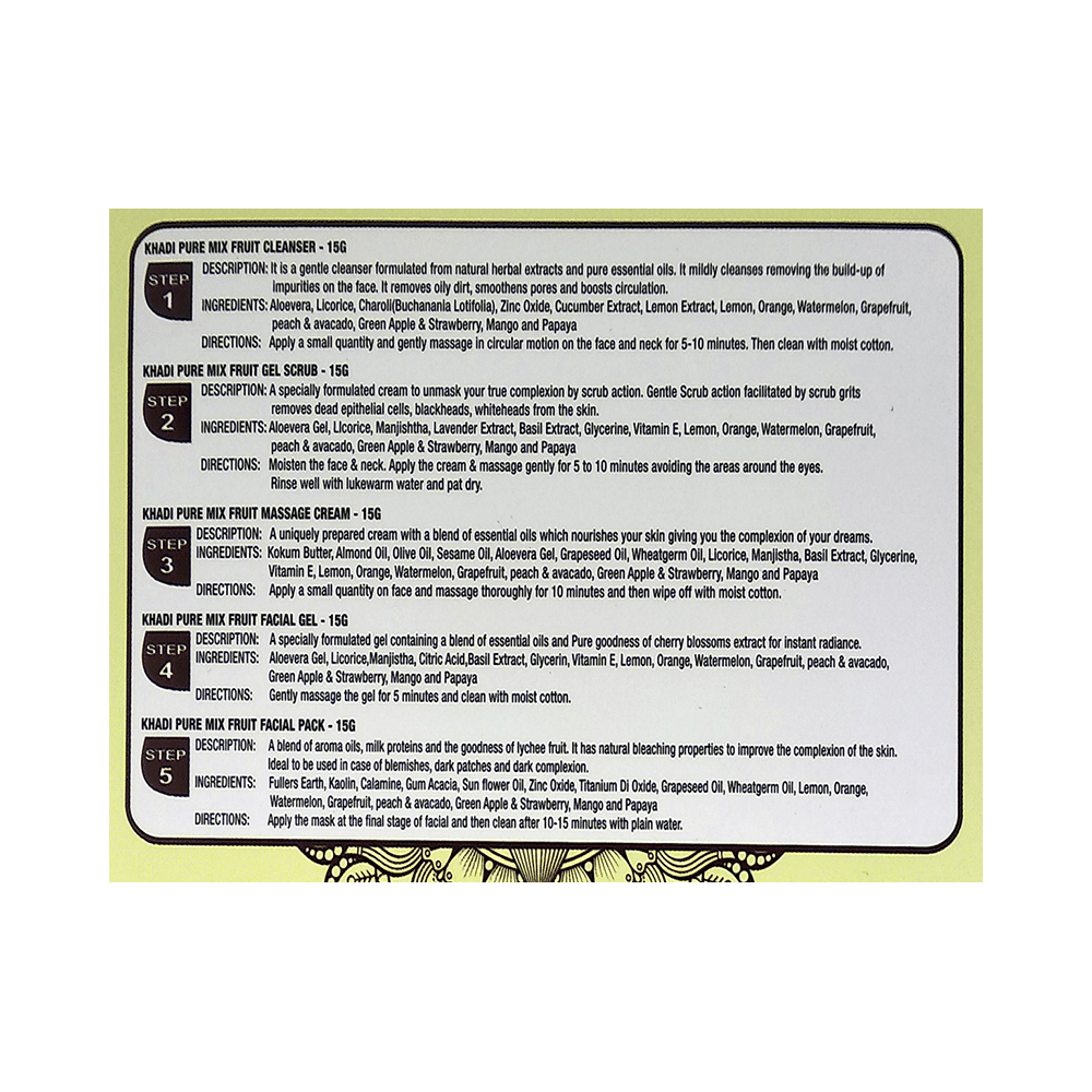 Khadi Pure Mix Fruit Mini Facial Kit - Image 2