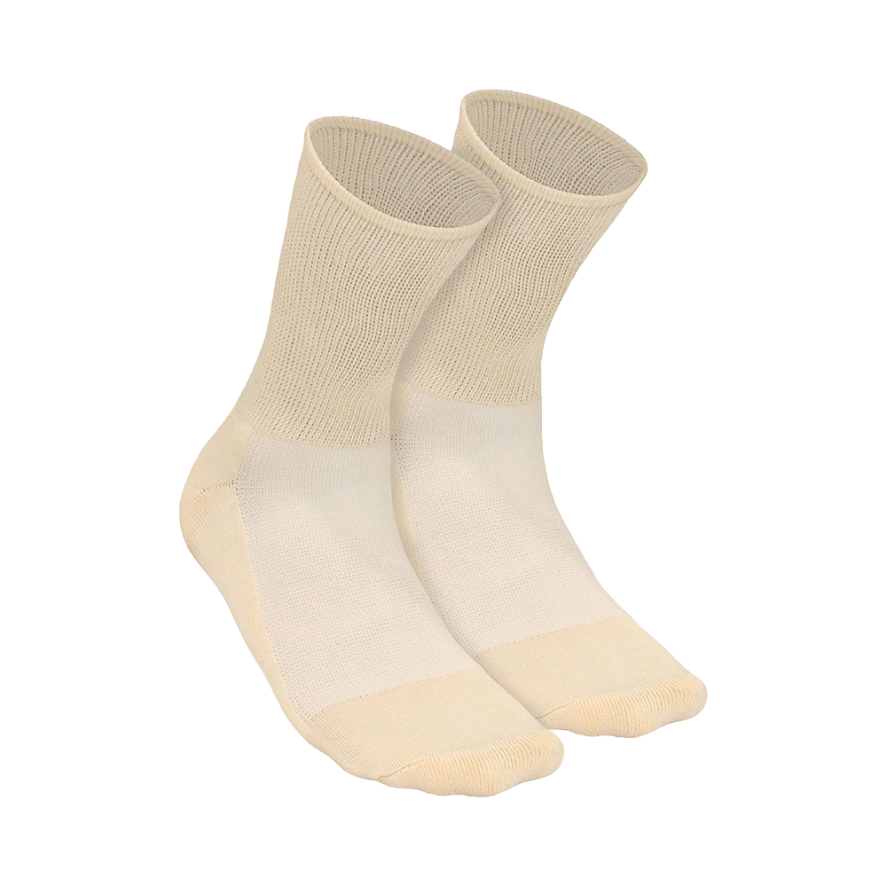 Heelium Diabetic Bamboo Socks Beige Free Size - Image 1