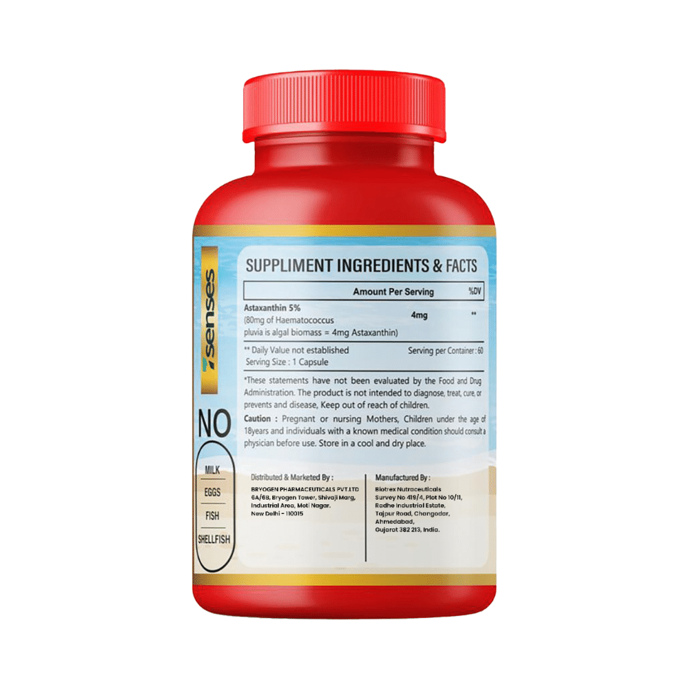 7Senses Astaxanthin 4mg Vegetarian Capsule (60 Each) - Image 2
