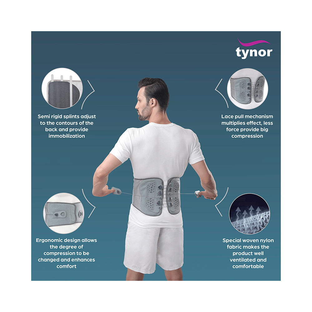 Tynor A 30 Lace Pull L.S. Belt L-XL Grey - Image 3