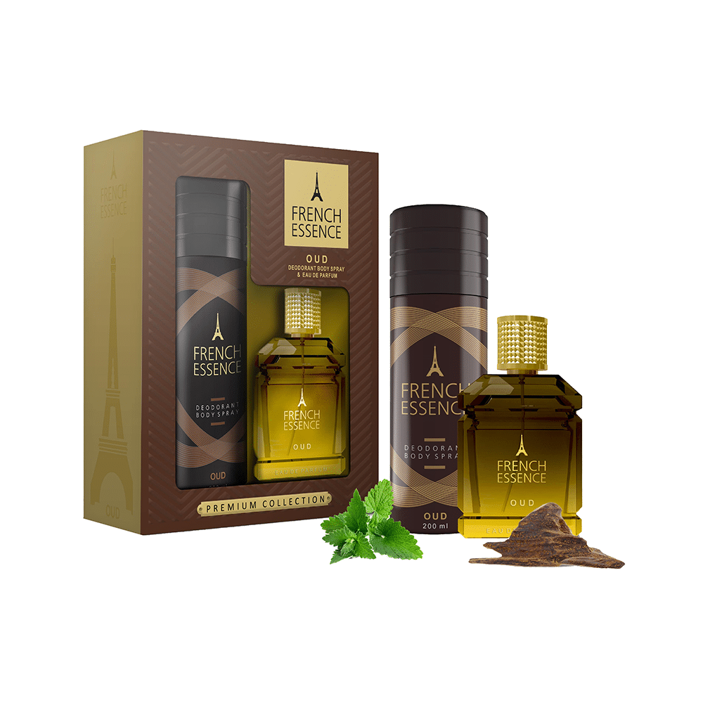 French Essence Oud Deodorant Body Spray 200ml & Perfume 60ml Gift Kit - Image 1