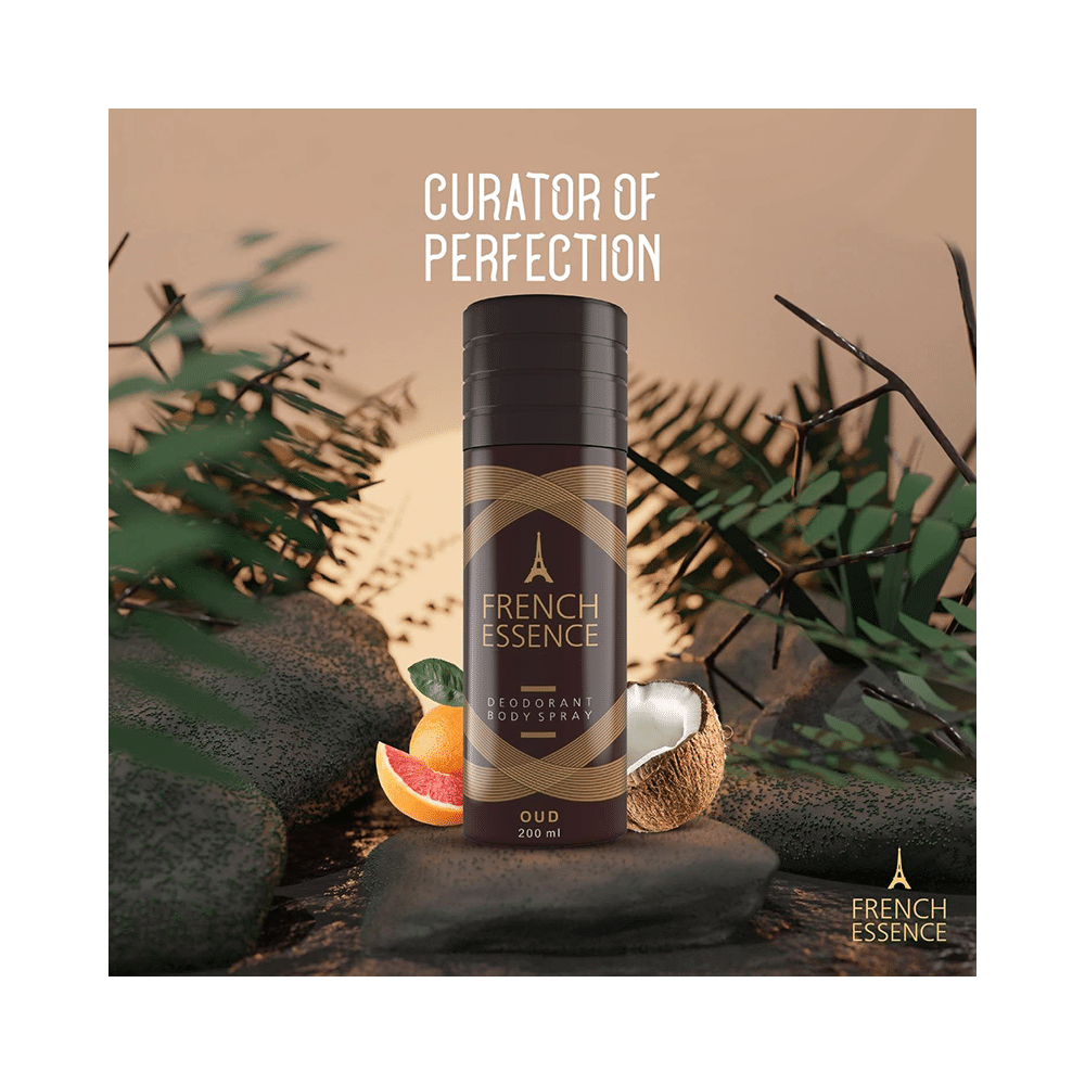 French Essence Oud Deodorant Body Spray 200ml & Perfume 60ml Gift Kit - Image 3