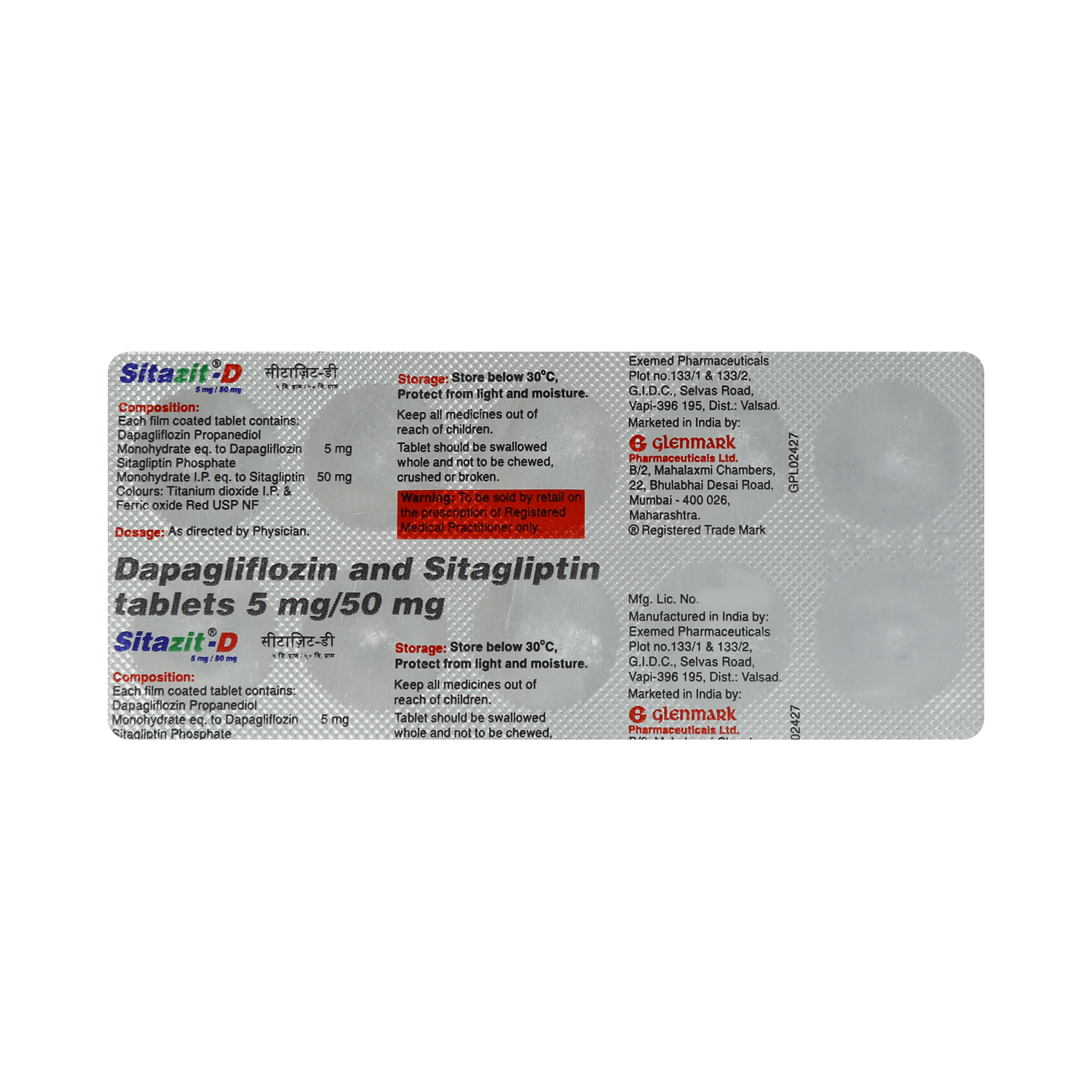 Sitazit-D 5mg/50mg Tablet - Image 3