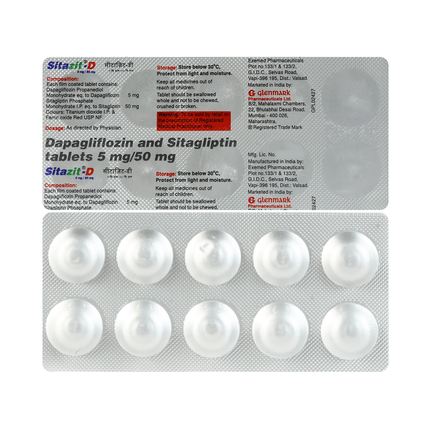 Sitazit-D 5mg/50mg Tablet - Image 1