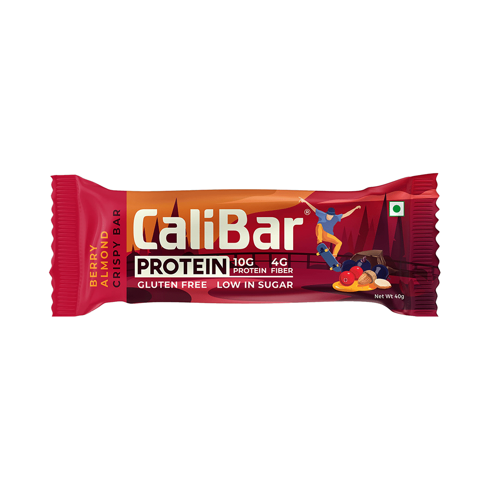 CaliBar Protein Crispy Bar (40gm Each) 3 Berry Almond & 3  Roasted Coffee Bean - Image 4