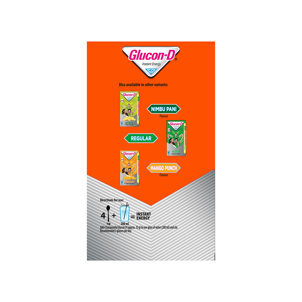 Glucon-D with Glucose, Calcium, Vitamin C & Sucrose | Nutrition Booster Tangy Orange - Image 4