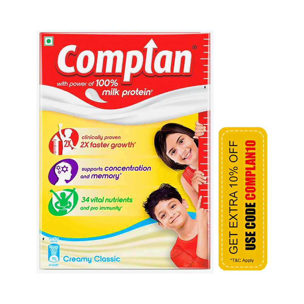Complan Nutrition Drink Powder for Children | Nutrition Drink for Kids with Protein & 34 Vital Nutrients | Creamy Classic