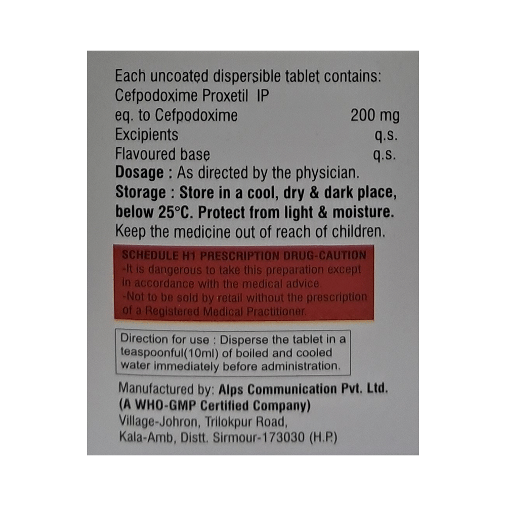Oxicef 200 DT Tablet - Image 2