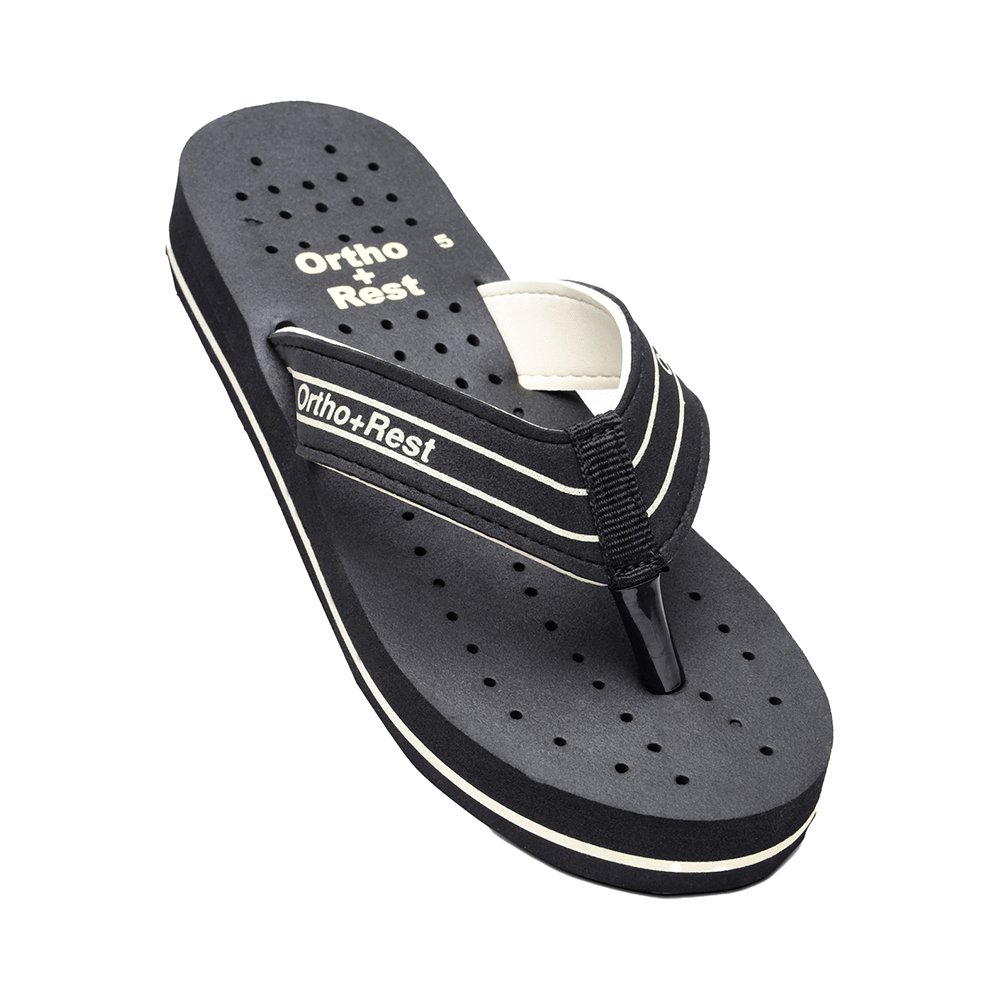 Ortho + Rest L331 Extra Soft Flip Flop Orthopedic Slippers for Women & Girls Black 9 - Image 2