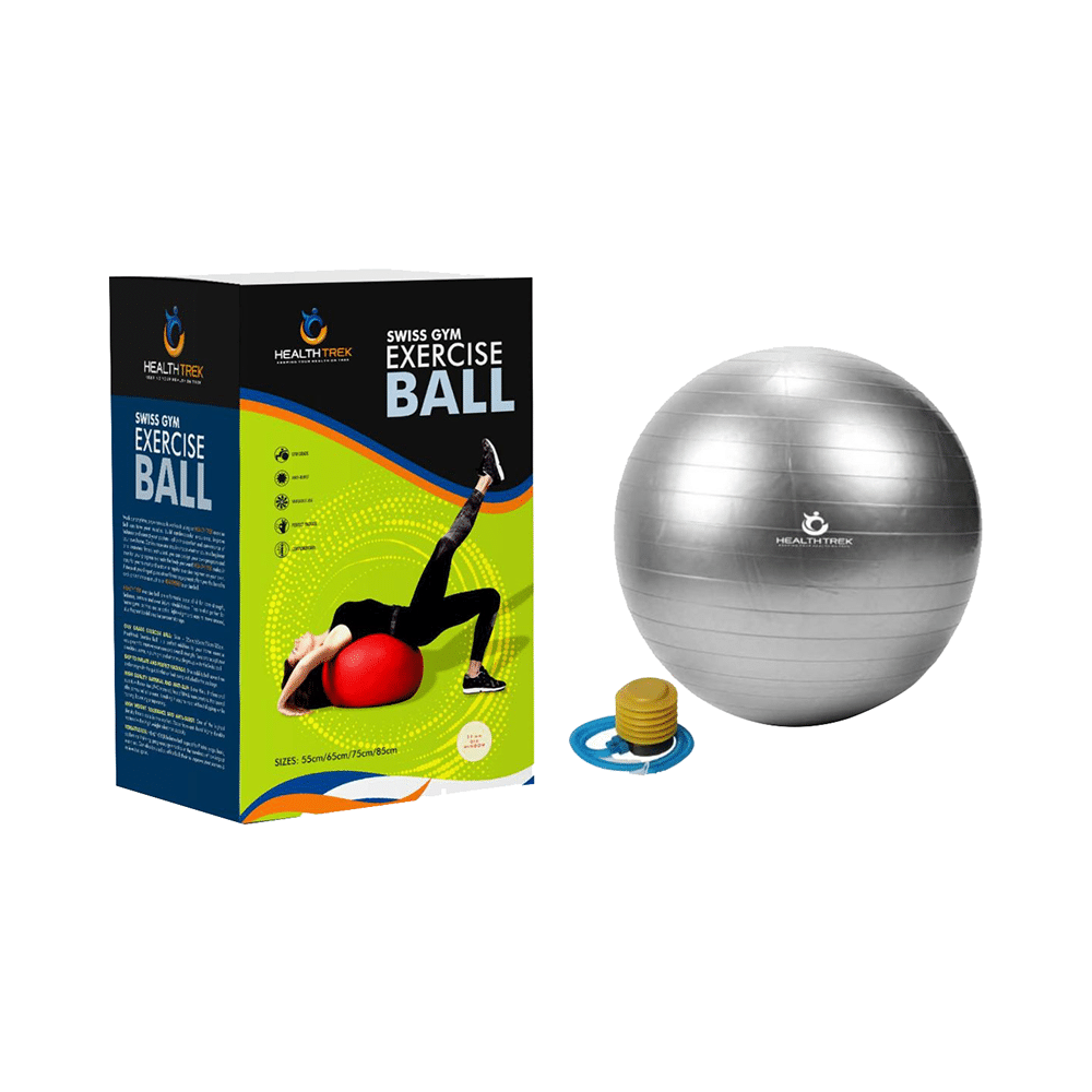 Healthtrek Anti Burst Gym/Yoga/Exercise/Swiss Ball 65cm Grey - Image 3