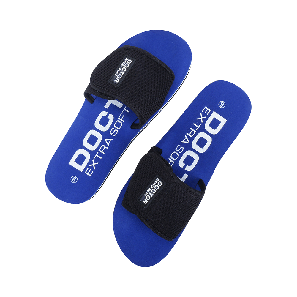 Doctor Extra Soft D 17 Orthopaedic and Diabetic Adjustable Strap Comfort Slippers for Women Blue 5 - Image 9