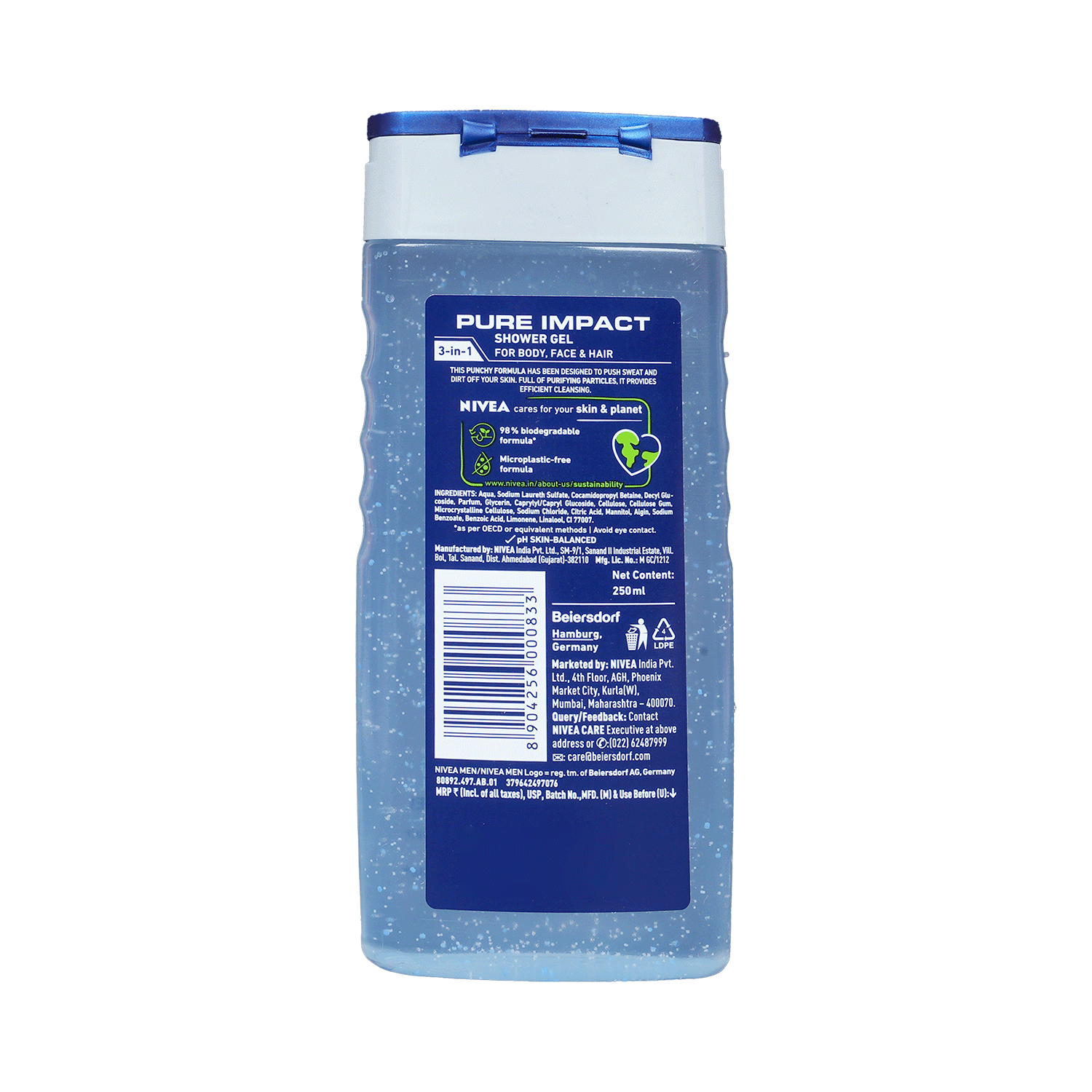 Nivea Men Shower Gel for Body, Skin & Hair | Pure Impact - Image 3