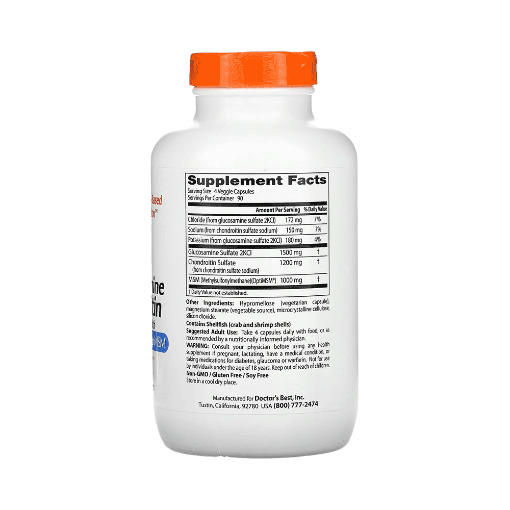 Doctor's Best Glucosamine Chondroitin MSM with OptiMSM | Veggie Capsule For Healthy Joints - Image 3