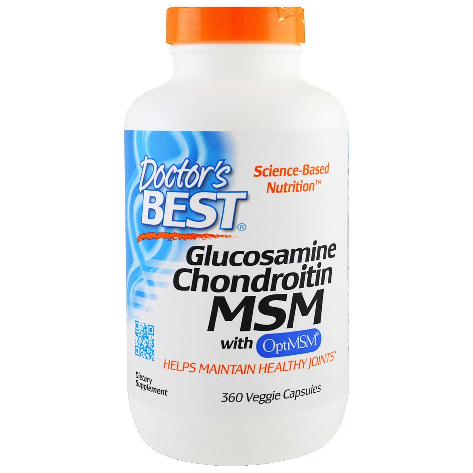 Doctor's Best Glucosamine Chondroitin MSM with OptiMSM | Veggie Capsule For Healthy Joints - Image 1