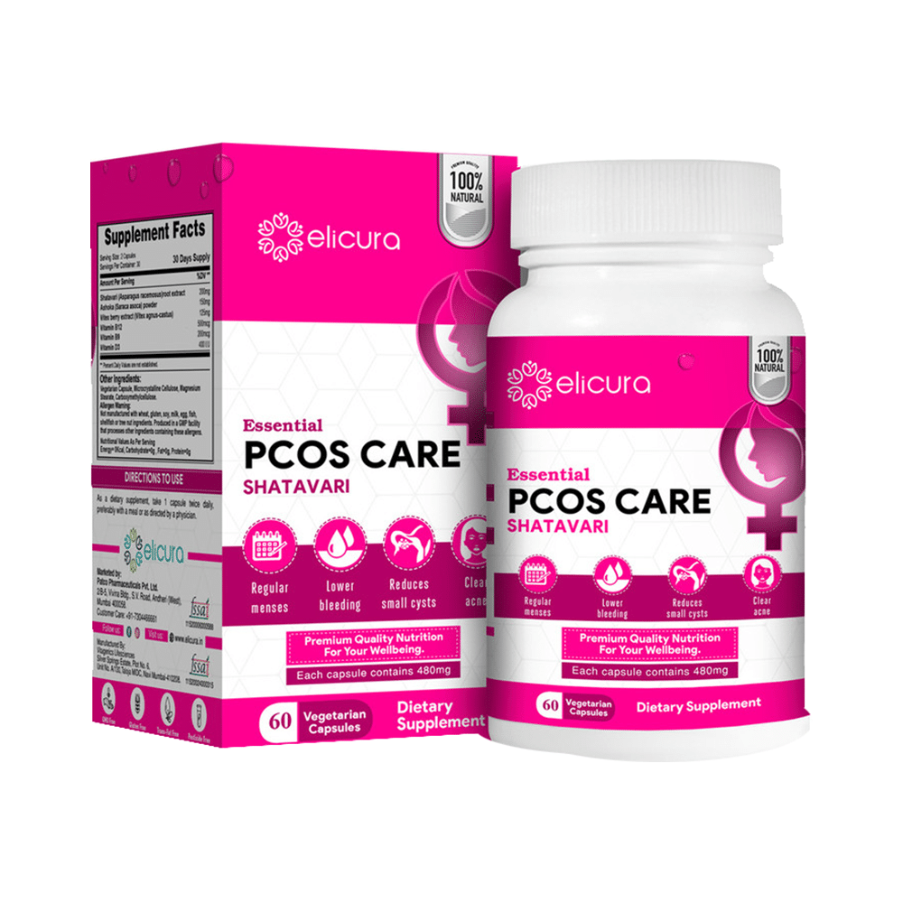 Elicura Essential PCOS Care Shatavari Vegetarian Capsule