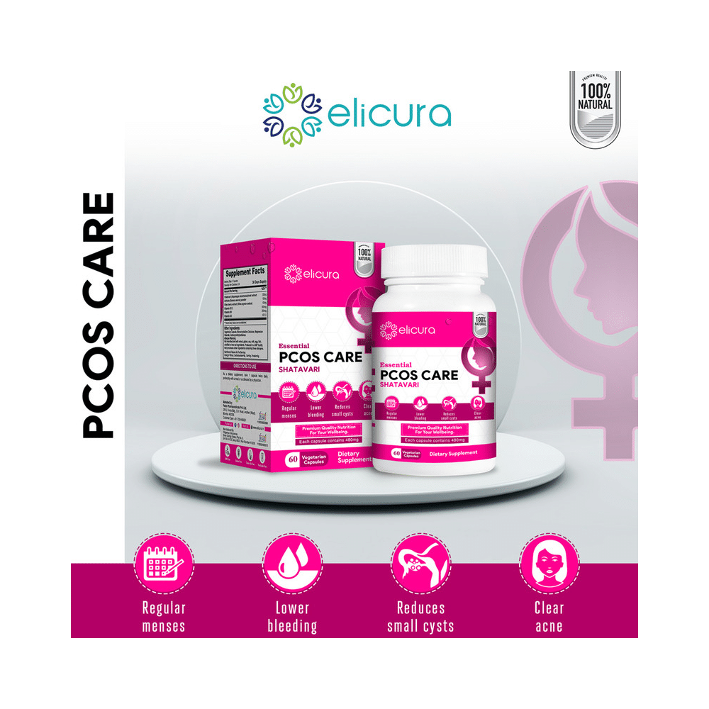 Elicura Essential PCOS Care Shatavari Vegetarian Capsule - Image 6