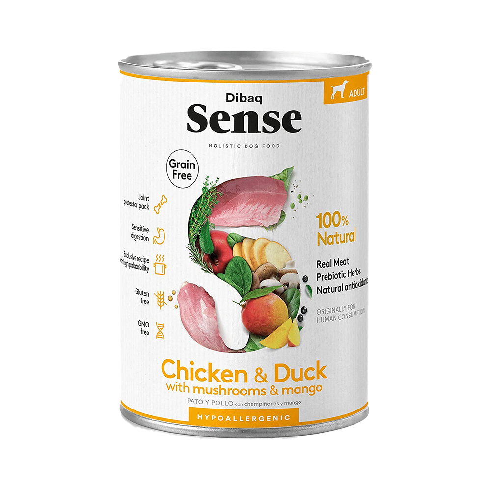 Dibaq Sense Grain Free Chicken & Duck with Mushrooms & Mango for Adult Dogs - Image 1