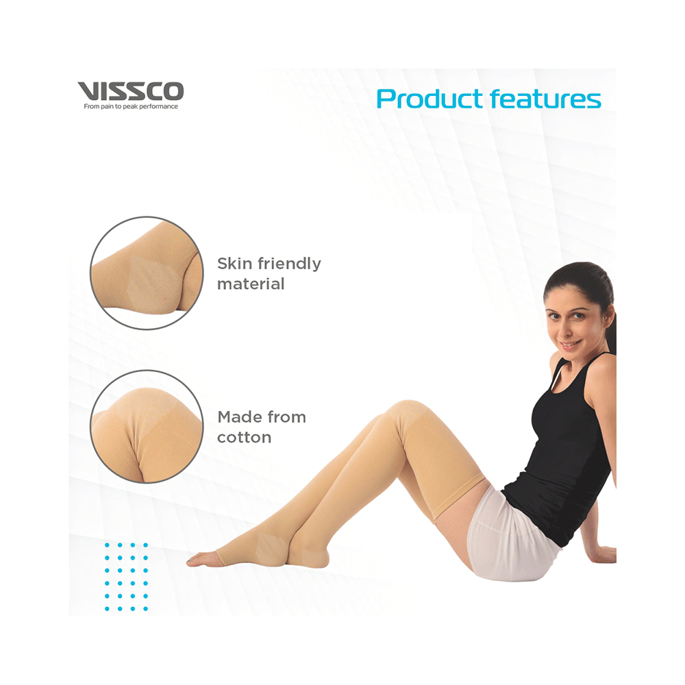 Vissco Anti Embolism Stocking, Thigh Length (Above Knee) to Improve Blood Circulation XXL Beige - Image 4