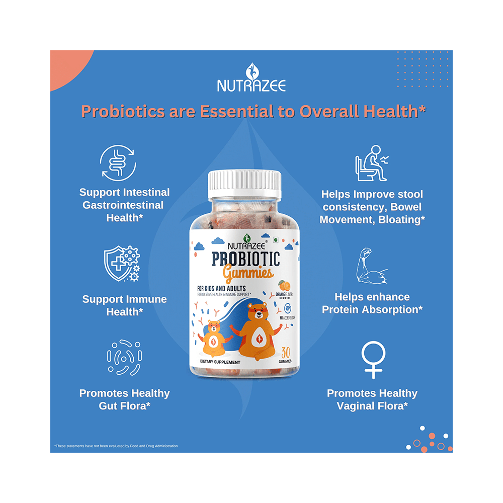 Nutrazee Probiotic Gummies for Kids and Adults No Added Sugar Orange - Image 5