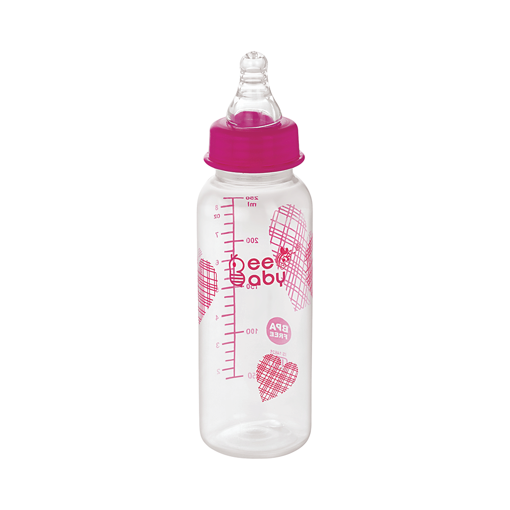 BeeBaby Basic Slim Neck Baby Feeding Bottle with Anti 8 Months+ Pink