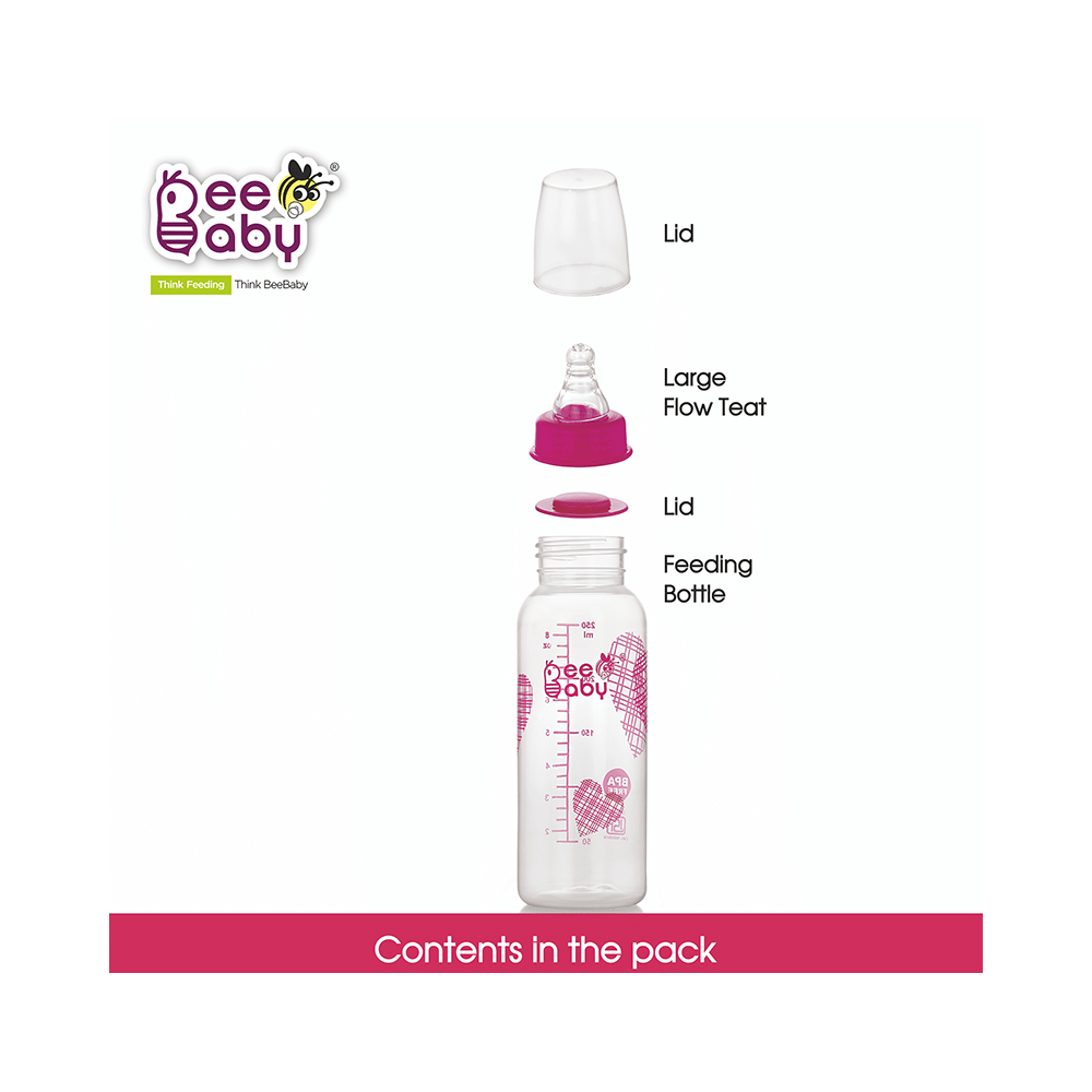BeeBaby Basic Slim Neck Baby Feeding Bottle with Anti 8 Months+ Pink - Image 7