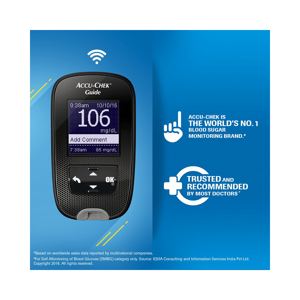 Accu-Chek Guide Wireless Blood Glucose Monitoring System Glucometer with 10 Test Strips Free | Diabetes Monitoring Devices | Blood Glucose Monitors - Image 2