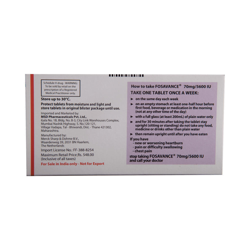 Fosavance 70 mg/5600 IU Tablet - Image 3