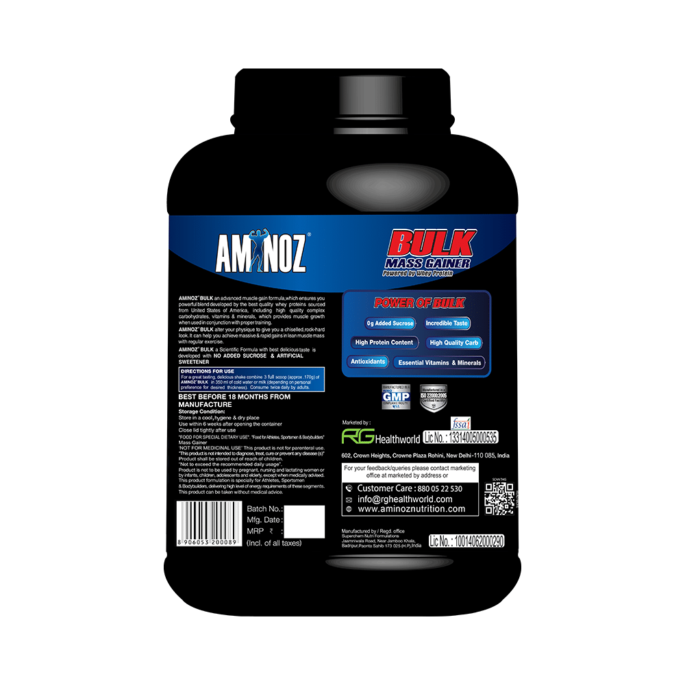 Aminoz Bulk Mass Gainer Creamy Vanilla - Image 2