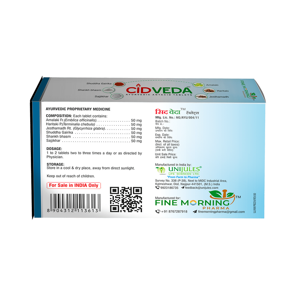 Fine Morning Pharma Cid-Veda Ayurvedic Antacid Tablet - Image 2