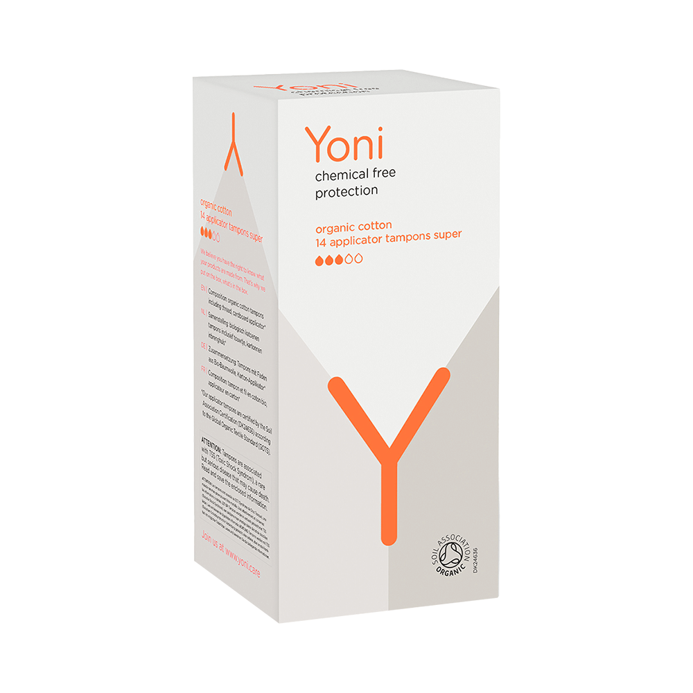 Yoni Organic Cotton Applicator Tampons Super - Image 1