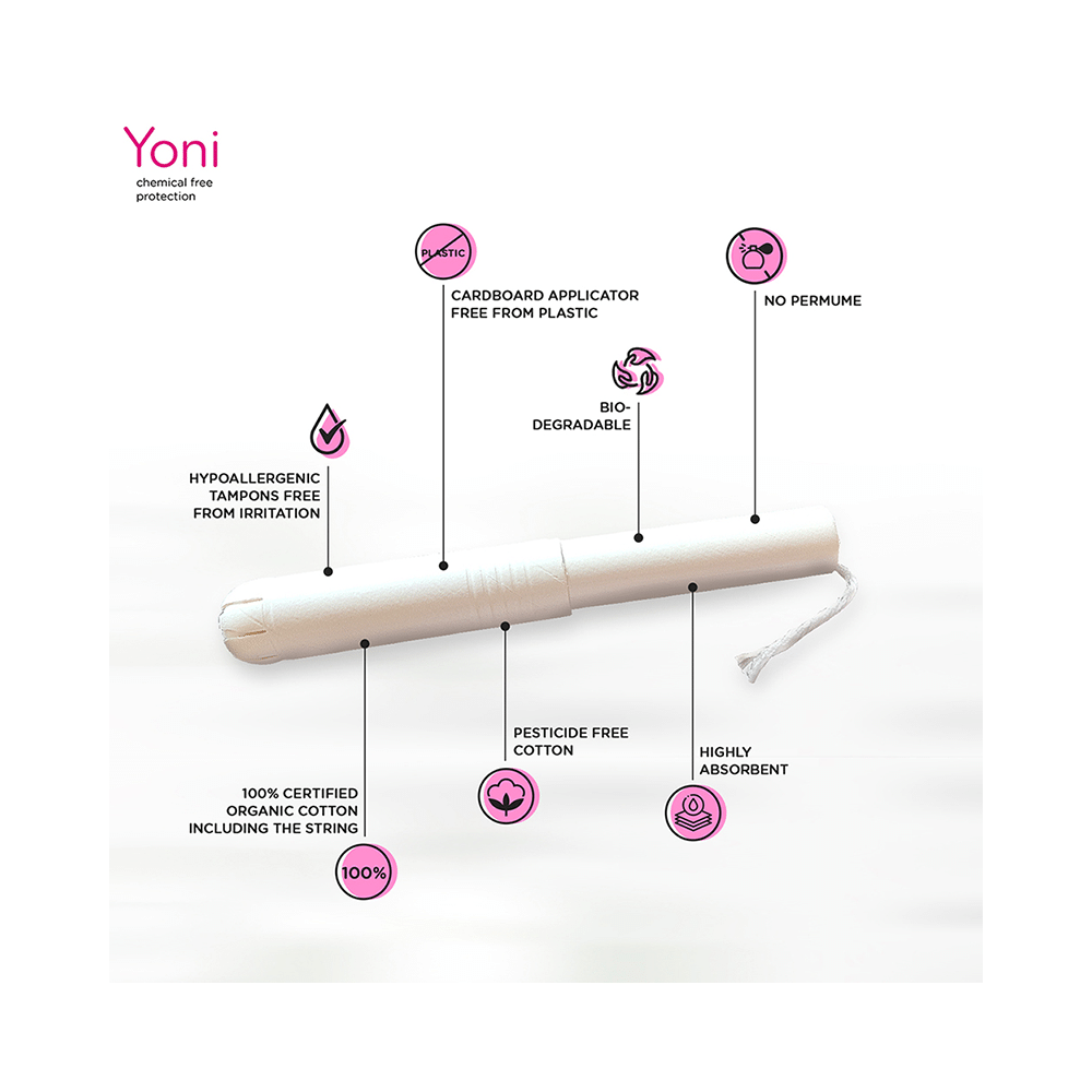 Yoni Organic Cotton Applicator Tampons Super - Image 6