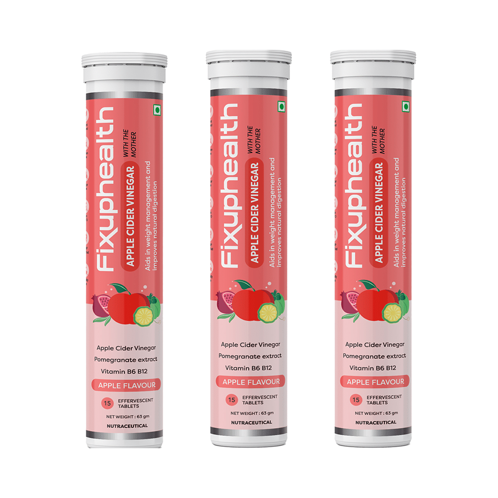 Fixuphealth Apple Cider Vinegar Effervescent Tablet with the Mother (15 Each) Apple