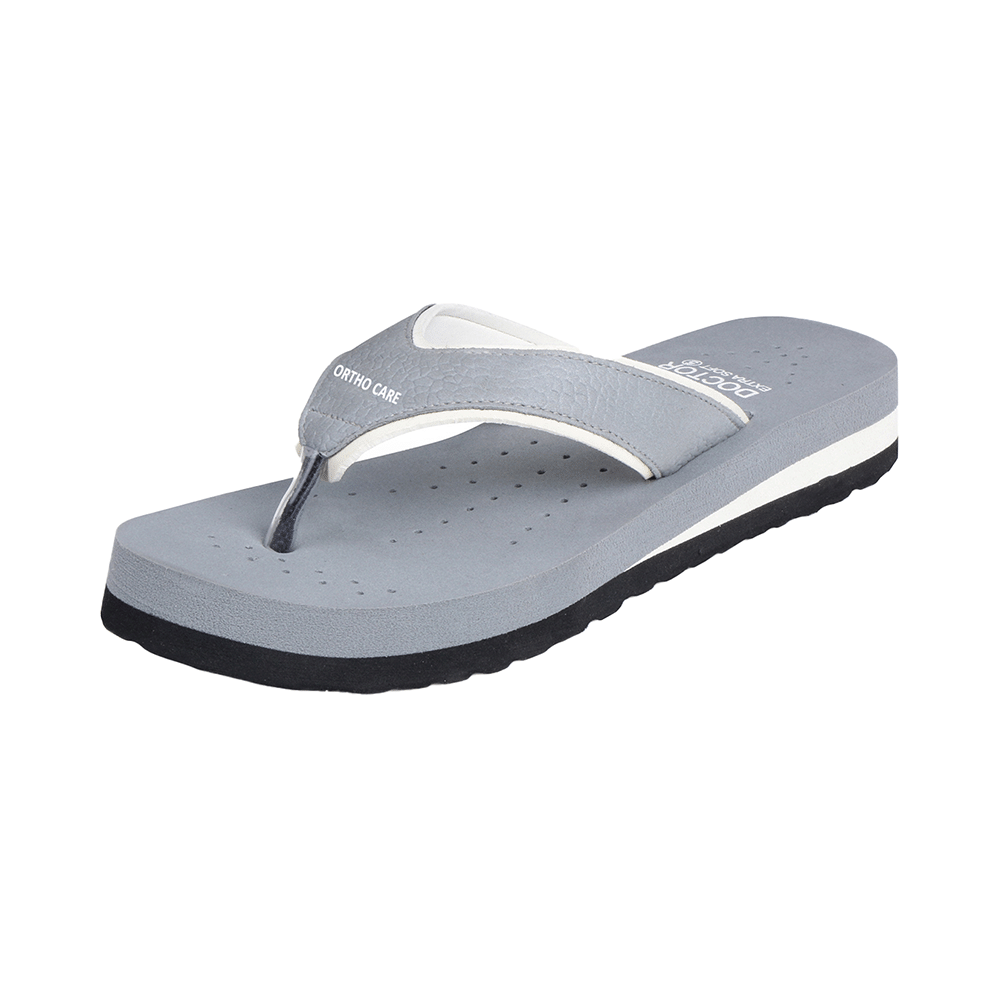 Doctor Extra Soft Ortho Care Orthopaedic Diabetic Pregnancy Comfort Flat Flipflops Slippers for Women Grey 6 - Image 2