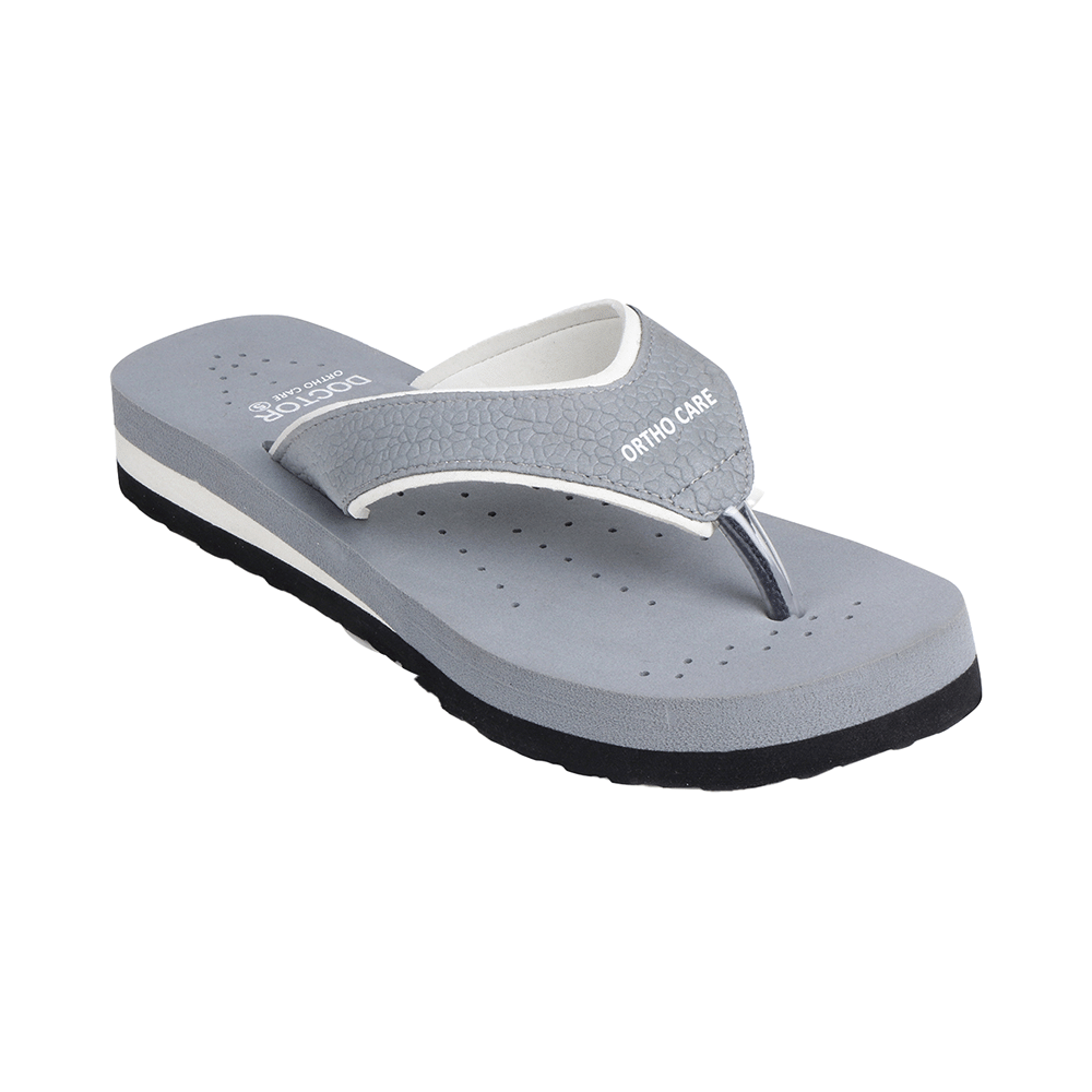 Doctor Extra Soft Ortho Care Orthopaedic Diabetic Pregnancy Comfort Flat Flipflops Slippers for Women Grey 6 - Image 8