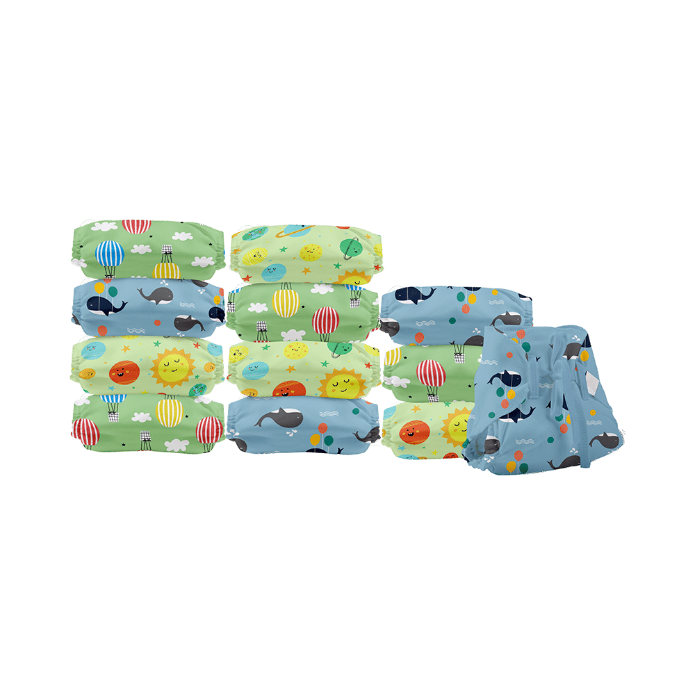 Superbottoms Organic Cotton Padded Dry Feel Langot/Nappy Size 0 Day Dreamer