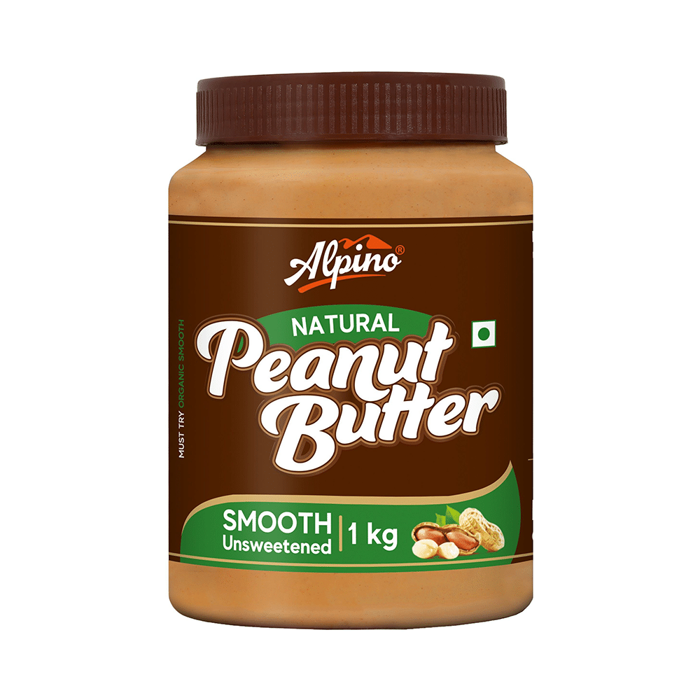Alpino Natural Smooth Unsweetened Peanut Butter (1kg Each) - Image 1