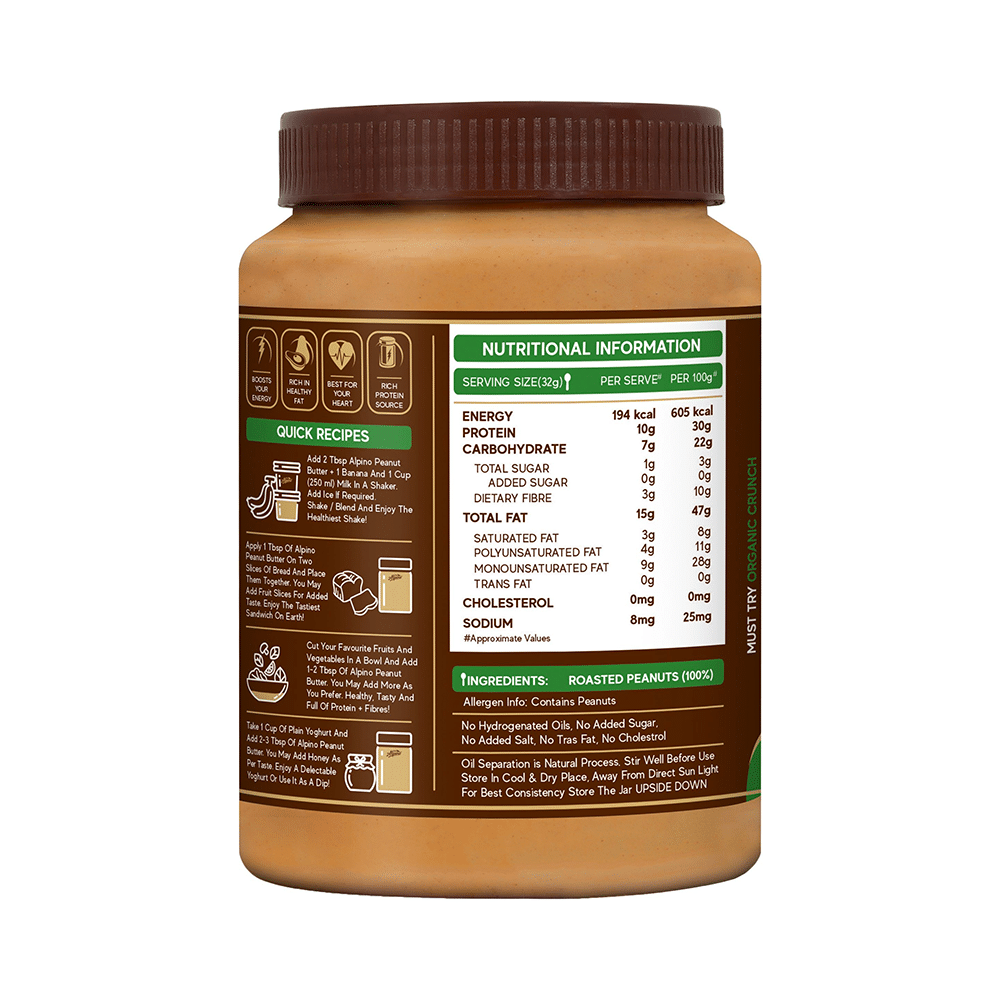 Alpino Natural Smooth Unsweetened Peanut Butter (1kg Each) - Image 2